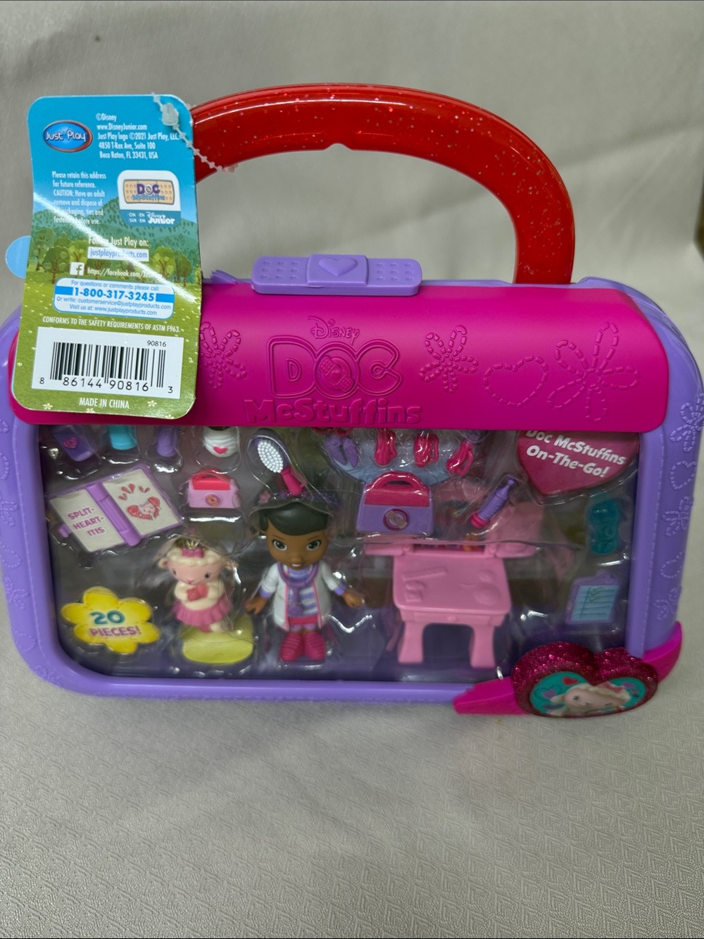 Disney Doc McStuffins Pink, Purple & Red Carry Case Playset